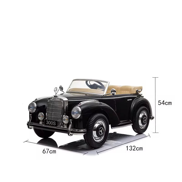💯 Free Shipping  LICENSED  MERCEDES CLASSIC 300 S UPGRADED 12V 7AH PARENTAL REMOTE, RUBBER TIRES AND LEATHER SEAT AGES 1-4