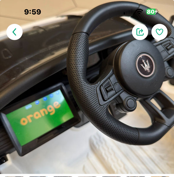 FREE SHIPPING Touch TV Maserati Ride on with Remote leather Seat Rubber Tires