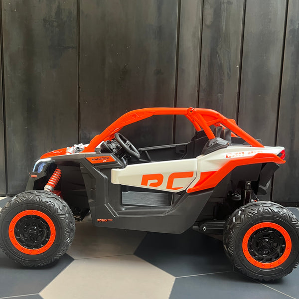 1 Free Shipping 
2 Seater Ride on Touch Screen TV Mp4 UTV Car, Licensed Can-Am Electric Off-Road Car, 4WD Kids Truck parental Remote Control, 2 x 24V Batteries, 4 * 200W Motor, EVA Tires, Spring Suspension Orange