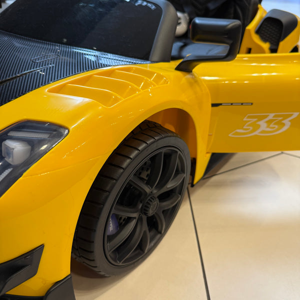 Touch TV Maserati Ride on AGES 1-4 with Remote leather Seat Rubber Tires yellow