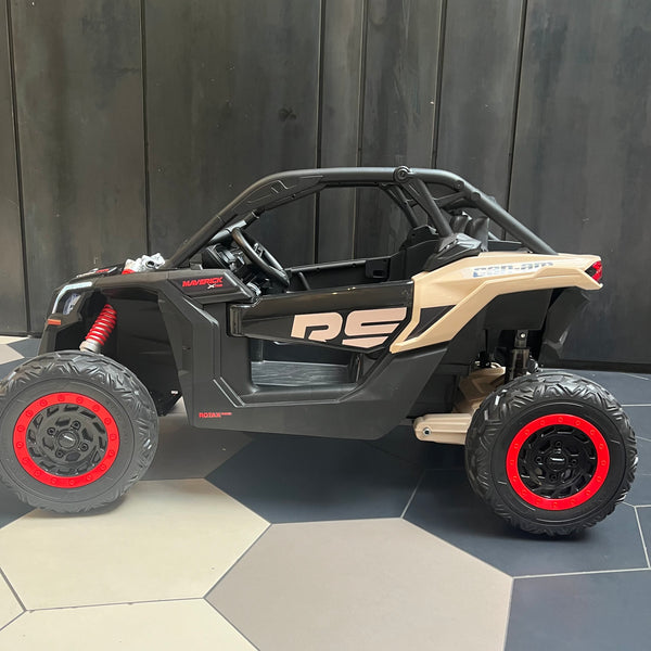 1 Free Shipping Touch Screen TV 48V 2 Seater Ride on Mp4 UTV , Licensed Can-Am Electric Off-Road Car, 4WD Kids Truck Parental Remote Control, 2 x 24V Batteries, 4 * 200W Motor, 23" Large Seat, EVA Tires, Spring Suspension, Khaki
