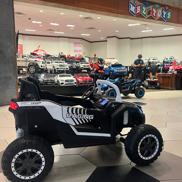 A Free Shipping 
Monster UTV 24V Upgraded Massive 14AH Touch TV Rubber Tires, Leather Seats Ages 1-10 Remote White Free Shipping White