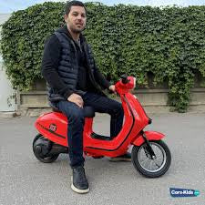 24V 9AM XL electric Scooter ages 6-14 Real Air Tires Red