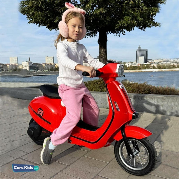 24V 9AM XL electric Scooter ages 6-14 Real Air Tires Red