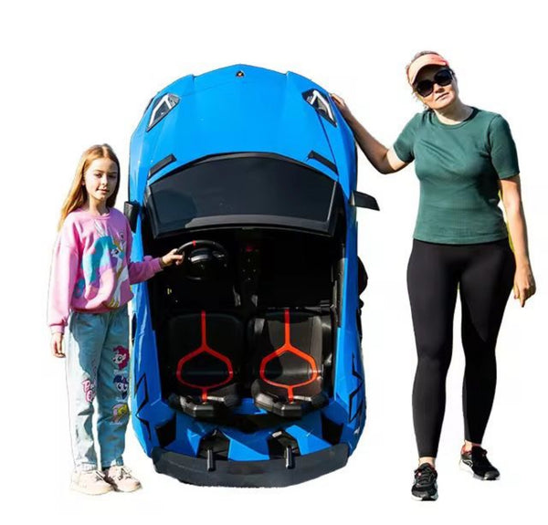 FREE SHIPPING π Touch Tv Giant Lamborghini Aventador Mini EV Brushless  200w motor differential 24V 14AH massive battery quite ride Real π & Rims Ride-On Go Cart Largest In The World 200lbs box