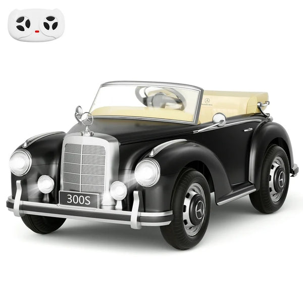 💯 Free Shipping  LICENSED  MERCEDES CLASSIC 300 S UPGRADED 12V 7AH PARENTAL REMOTE, RUBBER TIRES AND LEATHER SEAT AGES 1-4