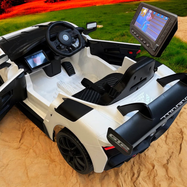 Touch TV Maserati Ride on with Remote leather Seat Rubber Tires
