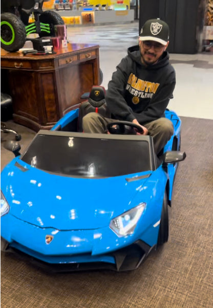 FREE SHIPPING π Touch Tv Giant Lamborghini Aventador Mini EV Brushless  200w motor differential 24V 14AH massive battery quite ride Real π & Rims Ride-On Go Cart Largest In The World 200lbs box