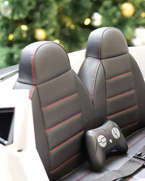 100% free shipping 24V Touch TV 24v Mercedes GLC Two Seater Fully Upgraded Rubber Tires Leather Seats 4x4 Remote White