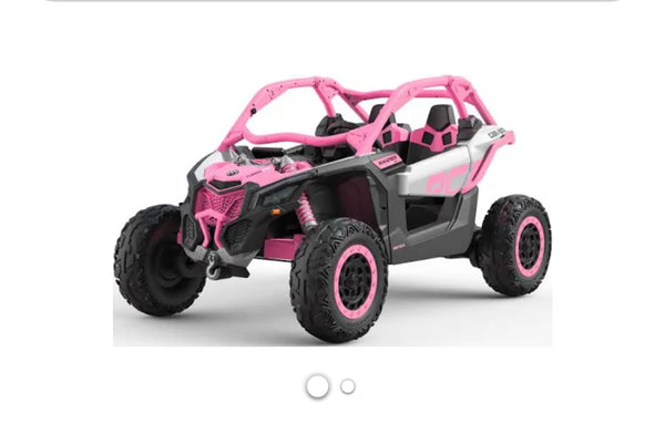 1 Free Shipping 
48V 2 Seater Ride on Touch Screen TV Mp4 UTV Car, Licensed Can-Am Electric Off-Road Car, 4WD Kids Truck PRemote Control, 2 x 24V Batteries, 4 * 200W Motor, 23" Large Seat, EVA Tires, Spring Suspension, Toy pink