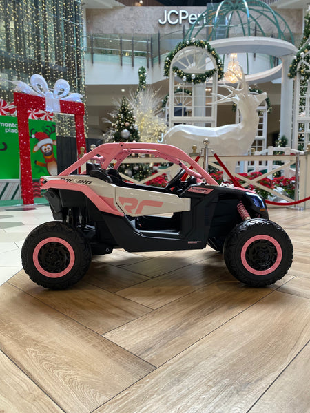 1 Free Shipping 
48V 2 Seater Ride on Touch Screen TV Mp4 UTV Car, Licensed Can-Am Electric Off-Road Car, 4WD Kids Truck PRemote Control, 2 x 24V Batteries, 4 * 200W Motor, 23" Large Seat, EVA Tires, Spring Suspension, Toy pink
