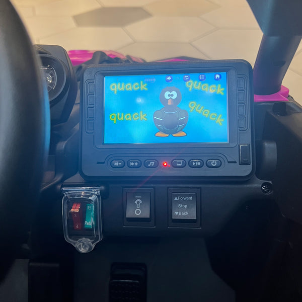 24V Licensed Can am Ages 1-4 Touch TV Bluetooth,  Rubber tires Leather Seat 4 x 4 Pink