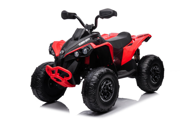 Touch TV Licensed Can Am Quad Ride on with Remote or Manual Use Rubber Tires Leather Seat 4x4 Ages 2-5 Red