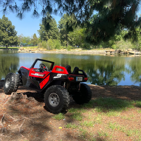 🎁 💯 Free Shipping  TOUCH SCREEN BLUETOOTH 24V CLASH BUGGY RIDE ON GIANT UTV TOY ADJUSTABLE SEAT PARENTAL REMOTE RUBBER TIRES 4X4 LETHER SEAT 5 POINT SEAT BELT FAN RED Store pick up available