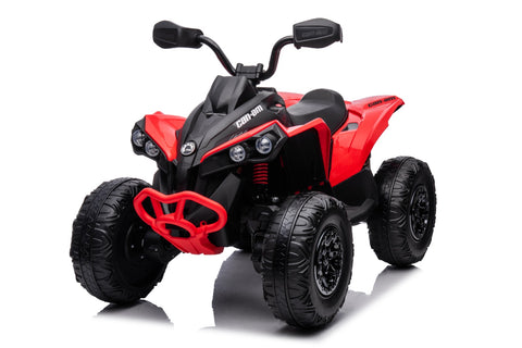 Touch TV Licensed Can Am Quad Ride on with Remote or Manual Use Rubber Tires Leather Seat 4x4 Ages 2-5 Red