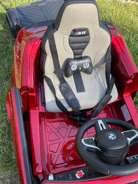 💯 Free Shipping 
TOUCH TV LICENSED METALLIC BMW M5 UPGRADED 24V  WITH TOUCH TV, PARENTAL REMOTE, RUBBER TIRES AND LEATHER SEAT AGES 1-4 AND SMALL ADULT SPRAY PAINTED RED