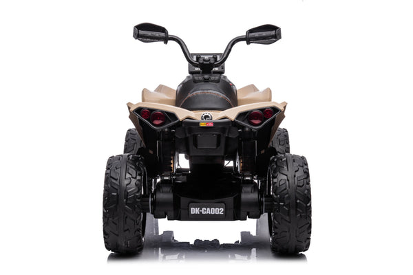 Touch TV Licensed Can Am Quad Ride on with Remote or Manual Use Rubber Tires Leather Seat 4x4 Ages 2-5 Khaki Tan