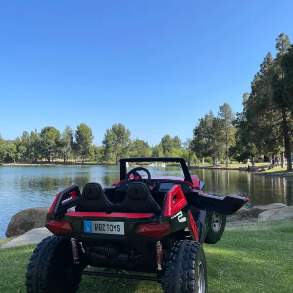 🎁 💯 Free Shipping  TOUCH SCREEN BLUETOOTH 24V CLASH BUGGY RIDE ON GIANT UTV TOY ADJUSTABLE SEAT PARENTAL REMOTE RUBBER TIRES 4X4 LETHER SEAT 5 POINT SEAT BELT FAN RED Store pick up available