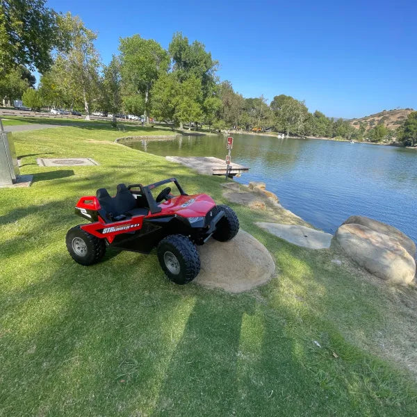 🎁 💯 Free Shipping  TOUCH SCREEN BLUETOOTH 24V CLASH BUGGY RIDE ON GIANT UTV TOY ADJUSTABLE SEAT PARENTAL REMOTE RUBBER TIRES 4X4 LETHER SEAT 5 POINT SEAT BELT FAN RED Store pick up available