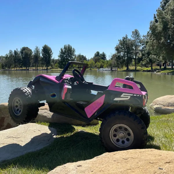 š TOUCH SCREEN BLUETOOTH 24V CLASH BUGGY RIDE ON GIANT UTV TOY ADJUSTABLE SEAT PARENTAL REMOTE RUBBER TIRES 4X4 LETHER SEAT 5 POINT SEAT BELT FAN Store pick up & Save Coupon Code $100 Pickup