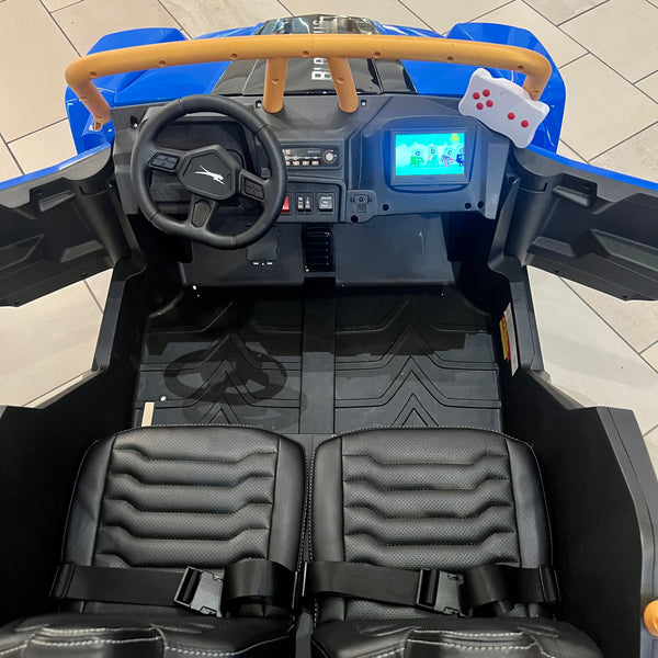 🎁 Free Shipping New Brand Touch TV wild Arctic Cat Ages 1-11 biggest 24V Upgraded 14AH Battery EQUIVALENT TO 2 x 24V BATTERIES Rubber Tires, Razor , Giant Buggy , Leather Seats off road Blue