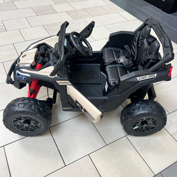Free Shipping 24V Licensed Can am ride on toy car Touch TV UTV 4 x 4 Rubber Tires Leather Seat Khaki