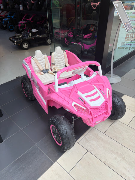 A Free Shipping Touch TV Monster UTV  Ages 1-10 24V Upgraded 14AH Rubber Tires, Razor , Giant Buggy , Leather Seats off road Pink Pick Up & Save Barbie pink TEXT 7143504838 for info