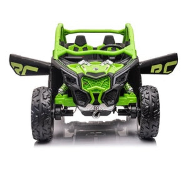 IN STOCK FREE ATV COVER  TOUCH SCREEN TV 48V  CAN - AM LICENSED RIDE ON CAN AM GIANT UTV TOY 2x 24v BATTERIES PARENTAL REMOTE RUBBER TIRES 4X4 LETHER SEAT 3 POINT SEAT BELT - GREEN RS LIMITED INVENTORY