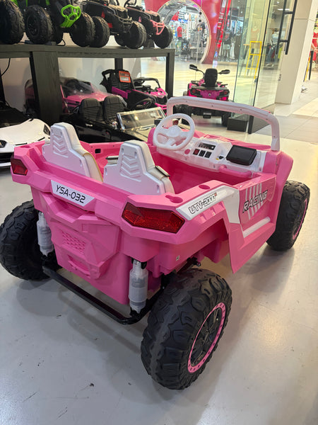 A Free Shipping Touch TV Monster UTV  Ages 1-10 24V Upgraded 14AH Rubber Tires, Razor , Giant Buggy , Leather Seats off road Pink Pick Up & Save Barbie pink TEXT 7143504838 for info