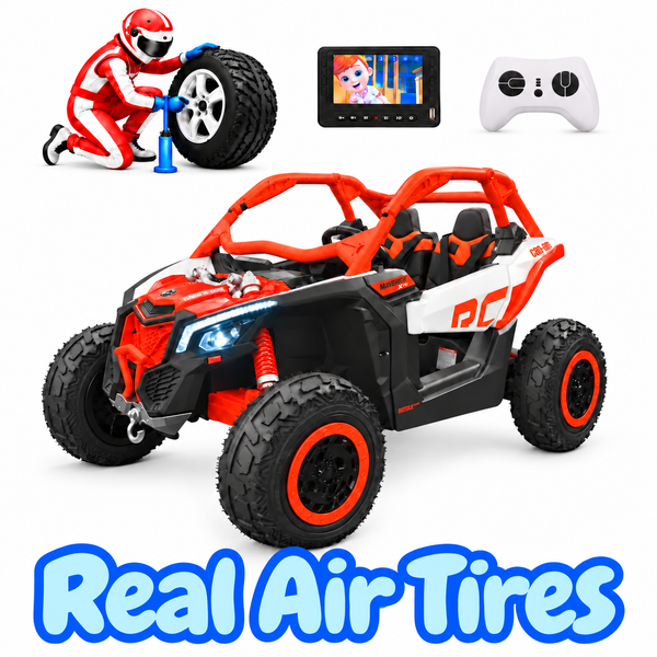 NEW ARRIVAL: ETA OCT 25th Orange Licensed Can-Am 48V Two-Seater Ride-On UTV with Real Air Tires, MP4 Touchscreen, 4WD & Parental Remote Text Alex 7143504838  pick up discounts @ California