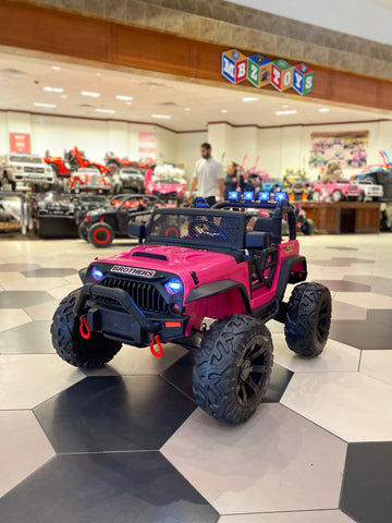 💯 Free Shipping 24V JEEP STYLE RIDE ON 2 x MASSIVE 200 MOTORS LEATHER SEAT RUBBER EVA TIRES PINk Store pick up & Save