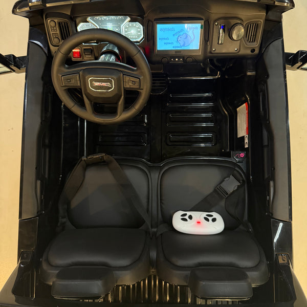 💯 Free Shipping  24V 2x12V TOUCH  TV LICENSED  GMC DENALI 2 SEAT PARENTAL REMOTE 4 MOTORS LEATHER SEAT RUBBER TIRES BLUETOOTH BLACK