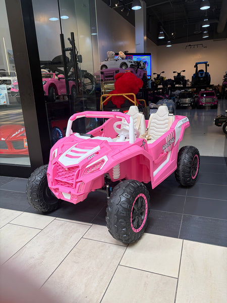 A Free Shipping Touch TV Monster UTV  Ages 1-10 24V Upgraded 14AH Rubber Tires, Razor , Giant Buggy , Leather Seats off road Pink Pick Up & Save Barbie pink TEXT 7143504838 for info