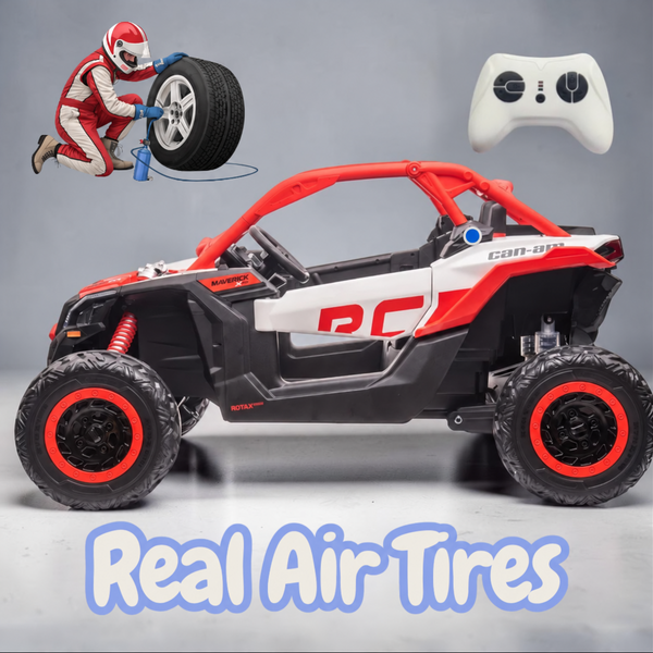 NEW ARRIVAL: RED Licensed Can-Am 48V Two-Seater Ride-On UTV with Real Air Tires, MP4 Touchscreen, 4WD & Parental Remote (TEXT ALEX 714-350-4838 FOR PICK UP DISCOUNT)