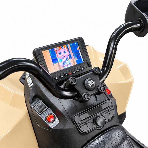 Licensed Can-Am Quad, Touch TV and Parental Remote Ride on 4x4 Rubber Tires Leather Seat Text Alex 7143504838 pick up discounts @ California