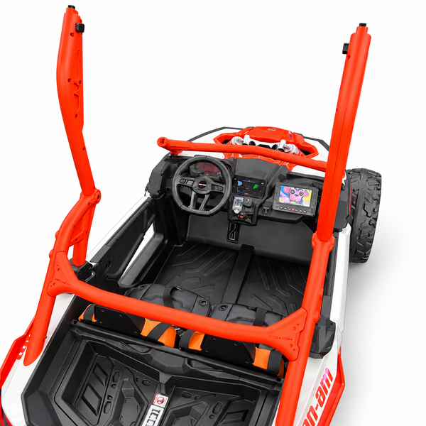 NEW ARRIVAL: Orange Licensed Can-Am 48V Two-Seater Ride-On UTV with Real Air Tires, MP4 Touchscreen, 4WD & Parental Remote