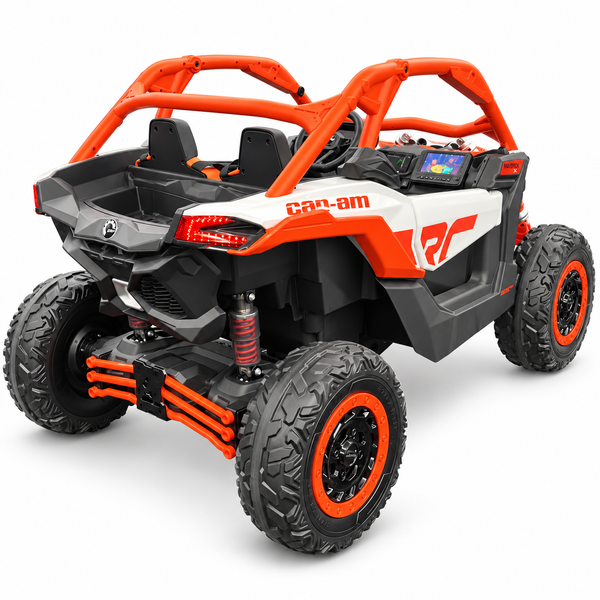 NEW ARRIVAL: Orange Licensed Can-Am 48V Two-Seater Ride-On UTV with Real Air Tires, MP4 Touchscreen, 4WD & Parental Remote