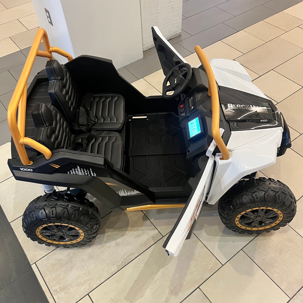 🎁 Free Shipping New Brand Touch TV wild Arctic Cat Ages 1-11 biggest 24V Upgraded 14AH Battery EQUIVALENT TO 2 x 24V BATTERIES Rubber Tires, Razor , Giant Buggy , Leather Seats off road White