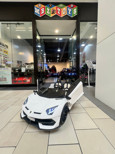 💯 Free Shipping 
TOUCH TV LICENSED LAMBORGHINI AVENTADOR 2 SEAT 24 VOLT DRIFT 4 MOTORS WITH REMOTE OVER-RIDE PAINTED WHITE