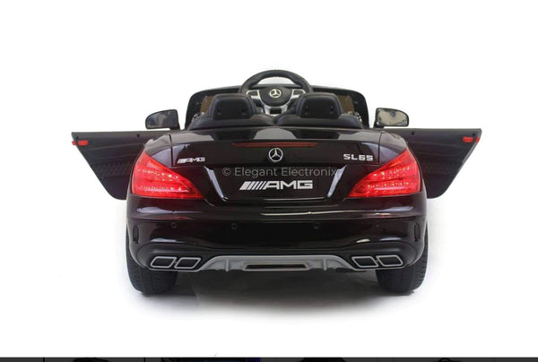 TOUCH TV LICENSED METALLIC MERCEDES AMG UPGRADED 12V 7AH WITH TOUCH TV, PARENTAL REMOTE, RUBBER TIRES AND LEATHER SEAT AGES 1-4 SPRAY PAINTED BLK