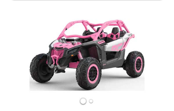 Touch TV 48 v can-am Ride on 4WD UTV toy buggy electric off Road Rubber Tires Razor remote control ages. 1-7 Barbie Pink