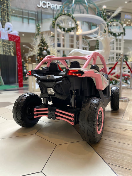 Touch TV 48 v can-am Ride on4 WD UTV toy car electric off Road Rubber Tires remote control ages. 1-6 Barbie Pink