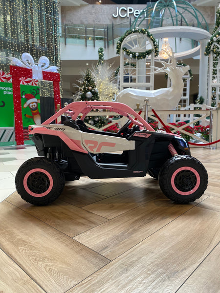 Touch TV 48 v can-am Ride on4 WD UTV toy car electric off Road Rubber Tires remote control ages. 1-6 Barbie Pink