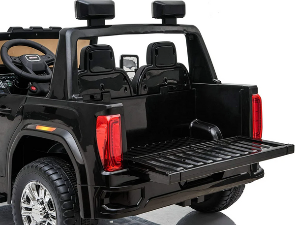 💯 Free Shipping  24V 2x12V TOUCH  TV LICENSED  GMC DENALI 2 SEAT PARENTAL REMOTE 4 MOTORS LEATHER SEAT RUBBER TIRES BLUETOOTH BLACK