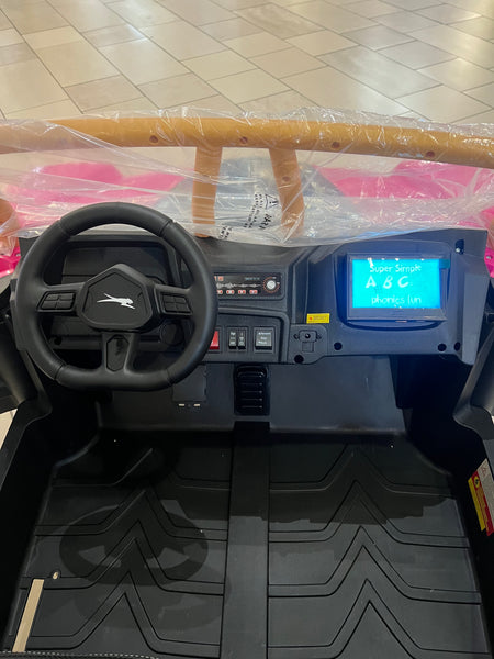 Touch TV Wild Cat 24v 14AH  Massive Battery ages 1-10 Rubber tires 4x 4 200 W motors Leather Seat Pick Up discount text 7143504838