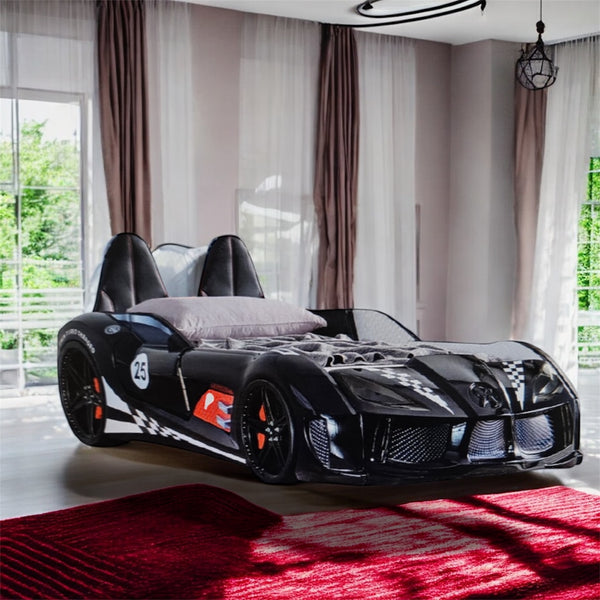 Sport Car Bed Black Twin Size