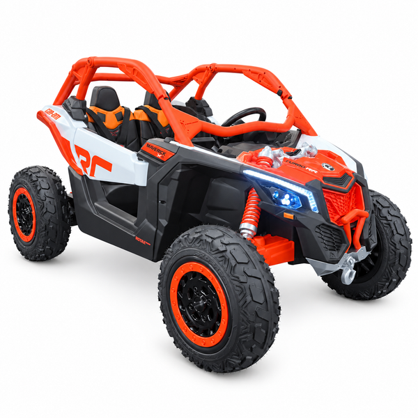NEW ARRIVAL: ETA OCT 25th Orange Licensed Can-Am 48V Two-Seater Ride-On UTV with Real Air Tires, MP4 Touchscreen, 4WD & Parental Remote Text Alex 7143504838  pick up discounts @ California