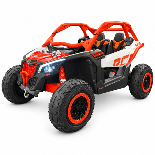 NEW ARRIVAL: ETA OCT 25th Orange Licensed Can-Am 48V Two-Seater Ride-On UTV with Real Air Tires, MP4 Touchscreen, 4WD & Parental Remote Text Alex 7143504838  pick up discounts @ California