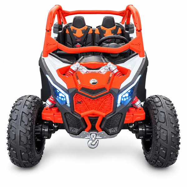 NEW ARRIVAL: ETA OCT 25th Orange Licensed Can-Am 48V Two-Seater Ride-On UTV with Real Air Tires, MP4 Touchscreen, 4WD & Parental Remote Text Alex 7143504838  pick up discounts @ California
