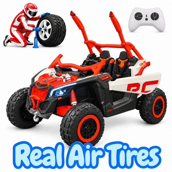 NEW ARRIVAL: ETA OCT 25th Orange Licensed Can-Am 48V Two-Seater Ride-On UTV with Real Air Tires, MP4 Touchscreen, 4WD & Parental Remote Text Alex 7143504838  pick up discounts @ California